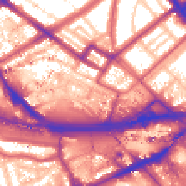 Daytime road noise heatmap for W2 6PJ