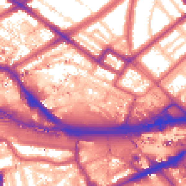 Daytime road noise heatmap for W2 6PQ