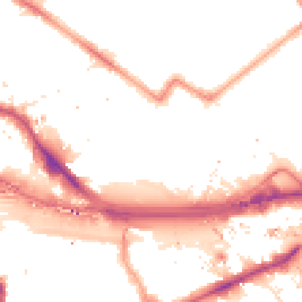 Night-time road noise heatmap for W2 6PQ