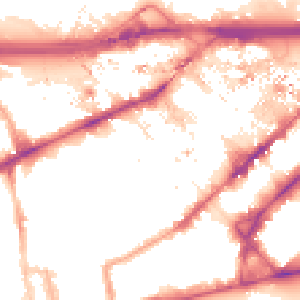 Night-time road noise heatmap for W2 6QE