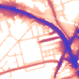 Daytime road noise heatmap for W3 0AG