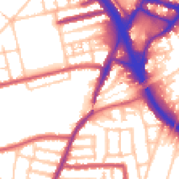 Daytime road noise heatmap for W3 0BP