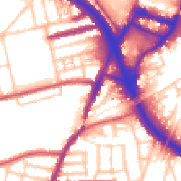 Daytime road noise heatmap for W3 0BU