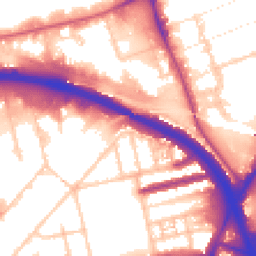 Daytime road noise heatmap for W3 0NJ