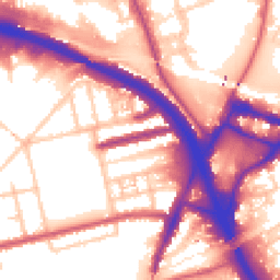 Daytime road noise heatmap for W3 0PY