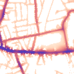 Daytime road noise heatmap for W3 6HT