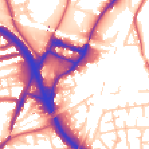 Daytime road noise heatmap for W3 6UH