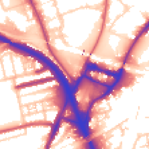 Daytime road noise heatmap for W3 6XD