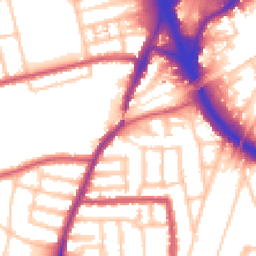 Daytime road noise heatmap for W3 6ZZ
