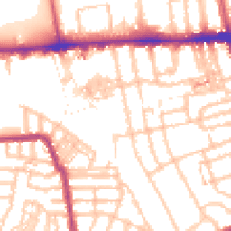 Daytime road noise heatmap for W3 7DQ