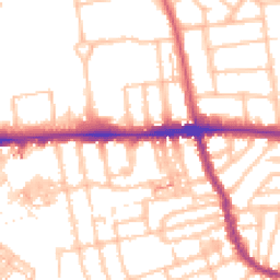 Daytime road noise heatmap for W3 7QZ
