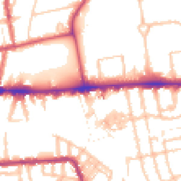 Daytime road noise heatmap for W3 7RD
