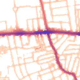 Daytime road noise heatmap for W3 7SE