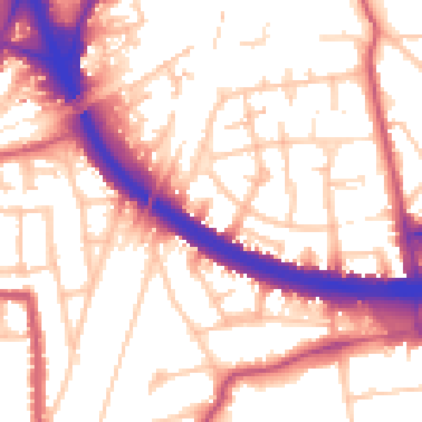 Daytime road noise heatmap for W3 7TU