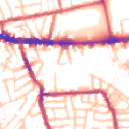 Daytime road noise heatmap for W3 7YQ