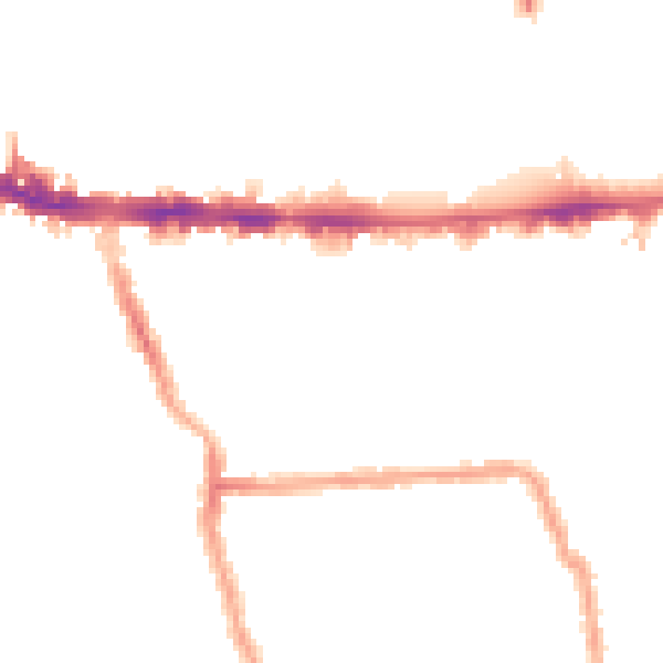 Night-time road noise heatmap for W3 7YQ