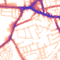 Daytime road noise heatmap for W3 8HA
