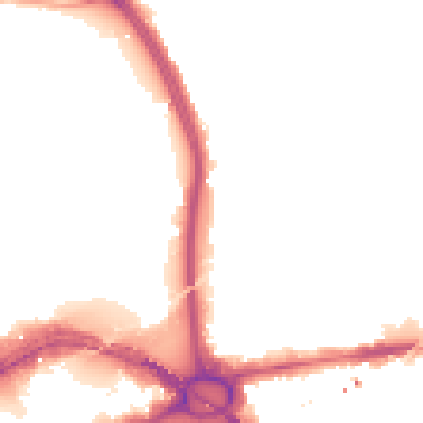 Night-time road noise heatmap for W3 8JU