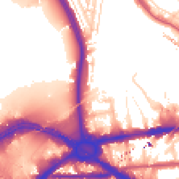 Daytime road noise heatmap for W3 8JX