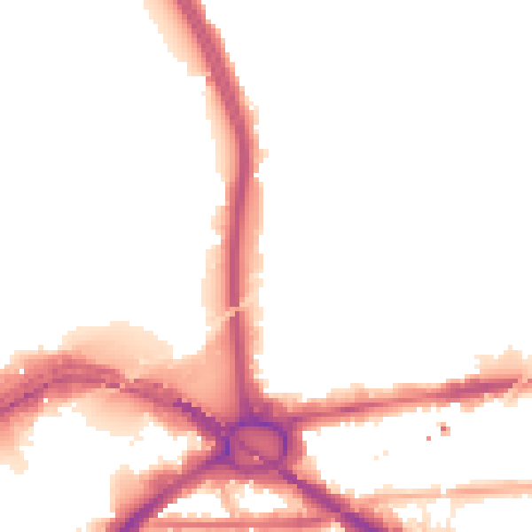 Night-time road noise heatmap for W3 8JX