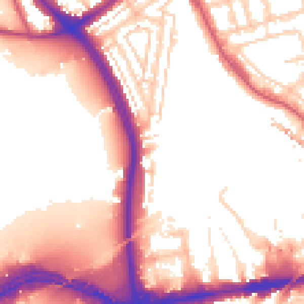 Daytime road noise heatmap for W3 8JY