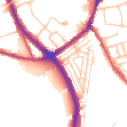 Daytime road noise heatmap for W3 8LL