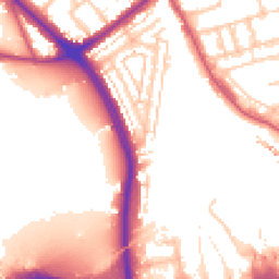 Daytime road noise heatmap for W3 8LZ