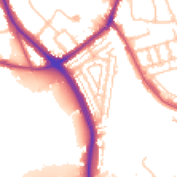 Daytime road noise heatmap for W3 8NA