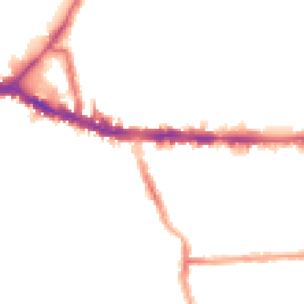 Night-time road noise heatmap for W3 8NW
