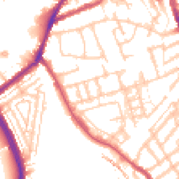 Daytime road noise heatmap for W3 8QY