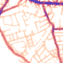 Daytime road noise heatmap for W3 8YD