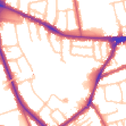 Daytime road noise heatmap for W3 9AY