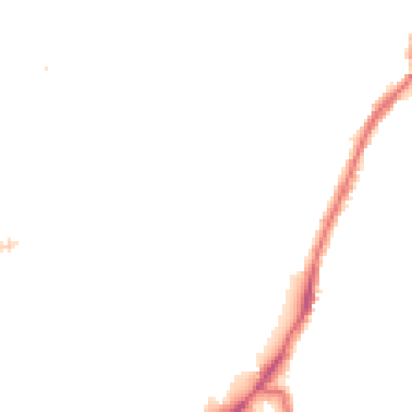 Night-time road noise heatmap for W3 9EG
