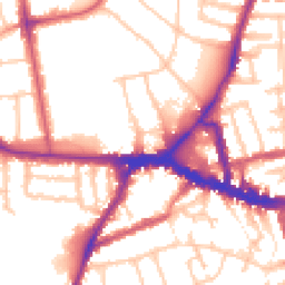 Daytime road noise heatmap for W3 9LN
