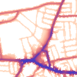 Daytime road noise heatmap for W3 9LT