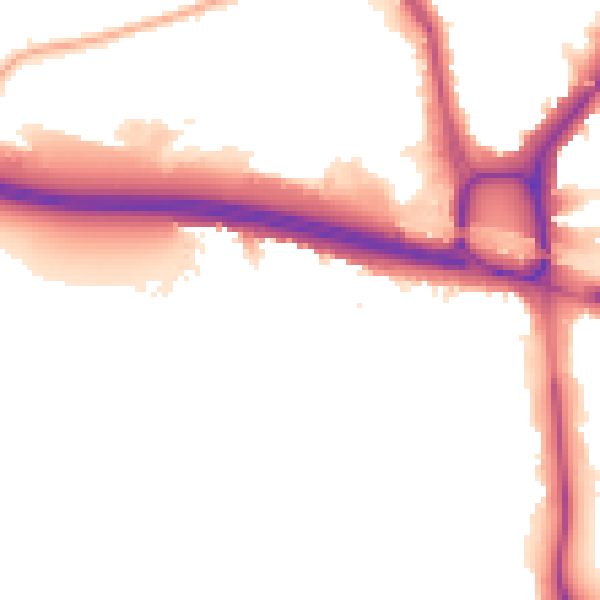 Night-time road noise heatmap for W5 1AE