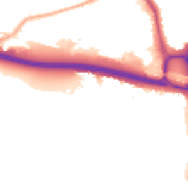 Night-time road noise heatmap for W5 1AF