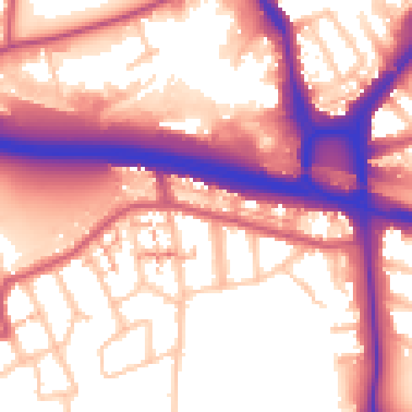 Daytime road noise heatmap for W5 1AH