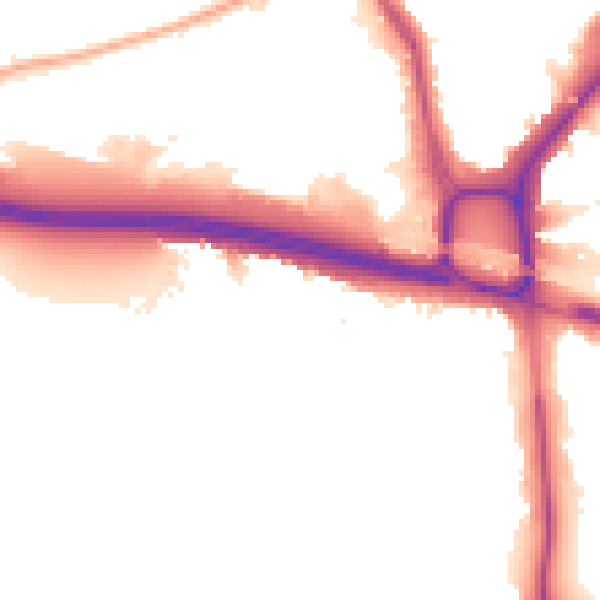 Night-time road noise heatmap for W5 1AH