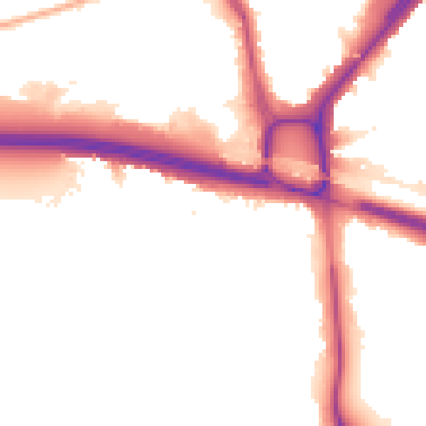 Night-time road noise heatmap for W5 1AL