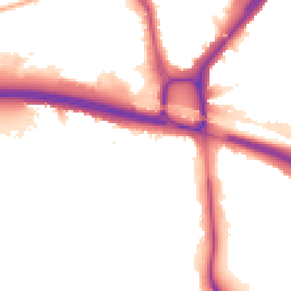 Night-time road noise heatmap for W5 1AN