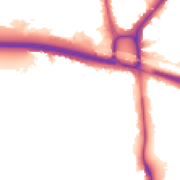 Night-time road noise heatmap for W5 1AP