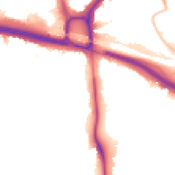 Night-time road noise heatmap for W5 1AS