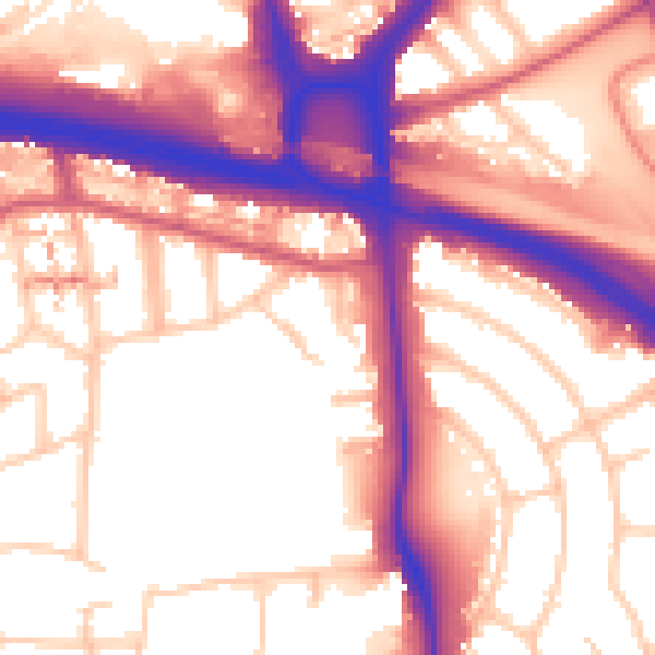 Daytime road noise heatmap for W5 1AT