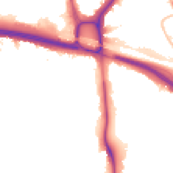 Night-time road noise heatmap for W5 1AT