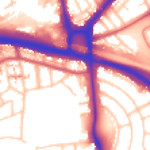 Daytime road noise heatmap for W5 1AW