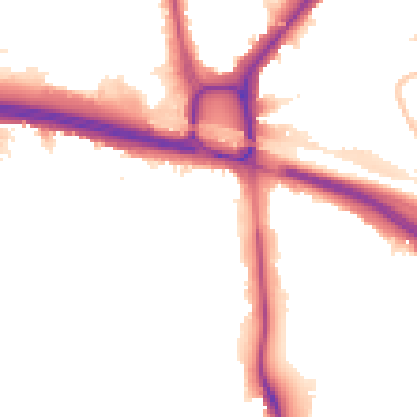 Night-time road noise heatmap for W5 1AW