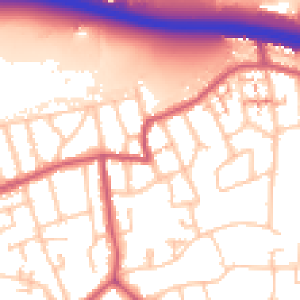 Daytime road noise heatmap for W5 1BA