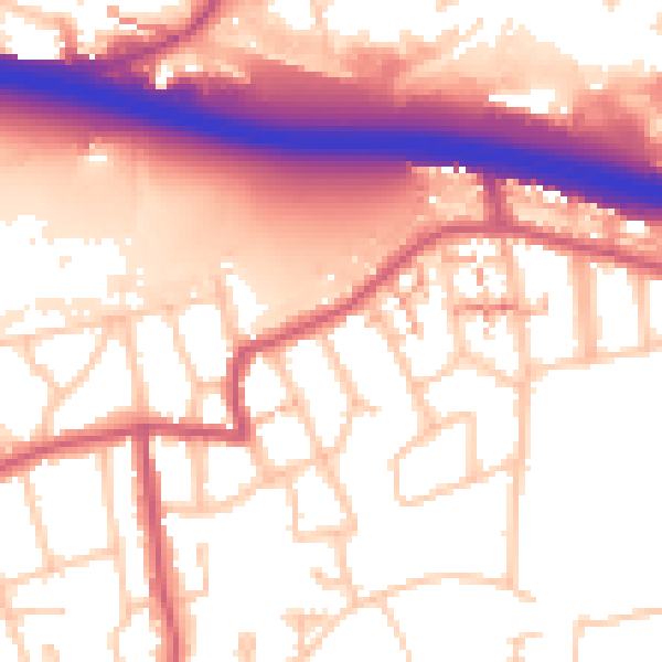Daytime road noise heatmap for W5 1BD