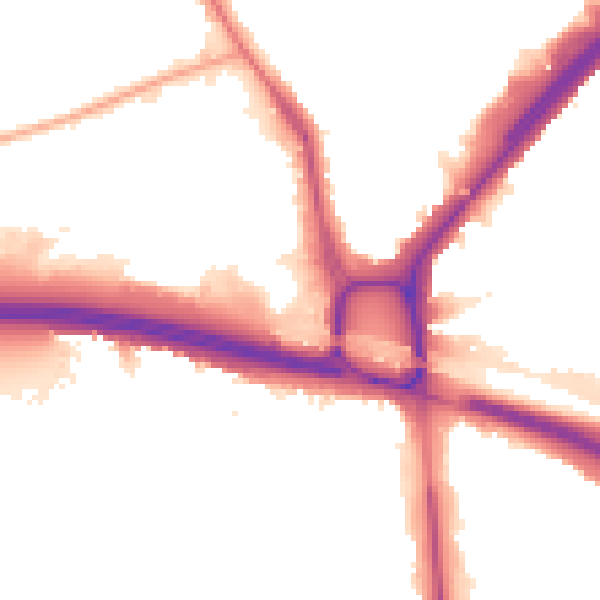 Night-time road noise heatmap for W5 1BL